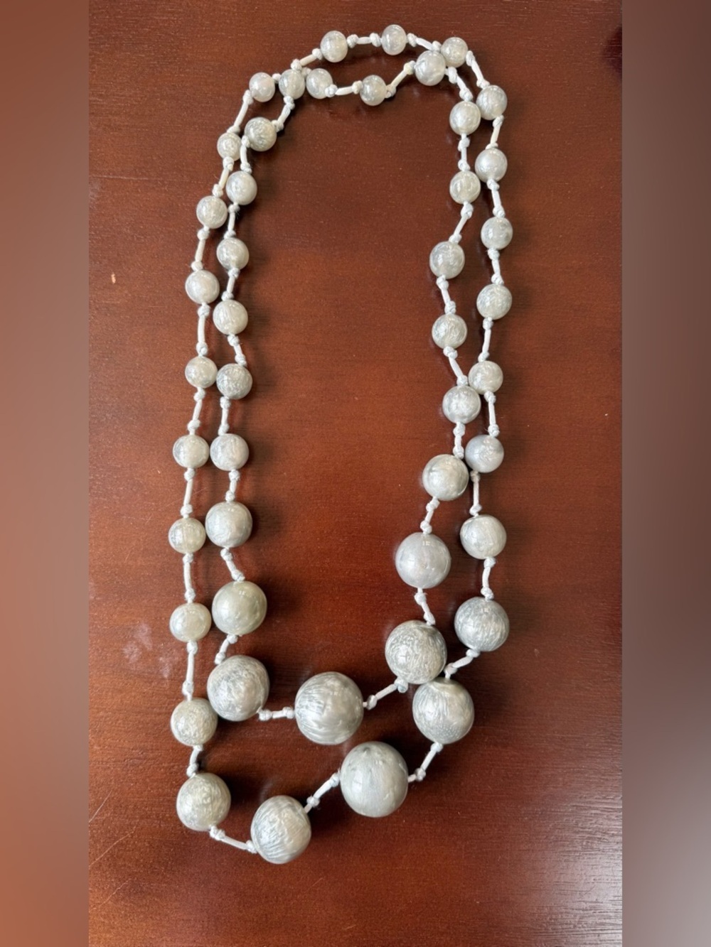 Layered Silver Bead Necklace - Women's Jewelry